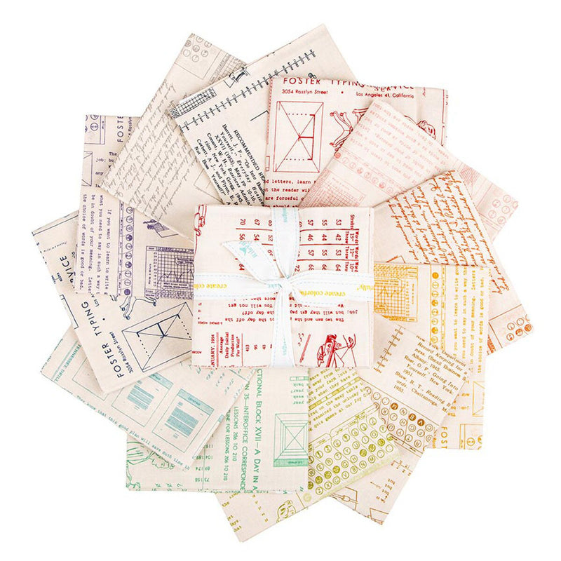 TYPE/ography Backgrounds Fat Quarter Bundle FQ-16850B-12 by Lori Holt for Riley Blake Designs