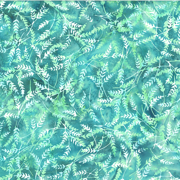 Under the Willows Batik U2478-445 Spearmint by Hoffman Fabrics