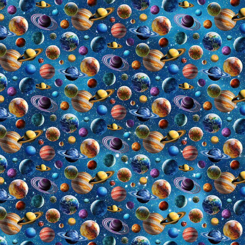 Universe DP24857-46 Blue Multi Planets by Adrian Chesterman for Northcott