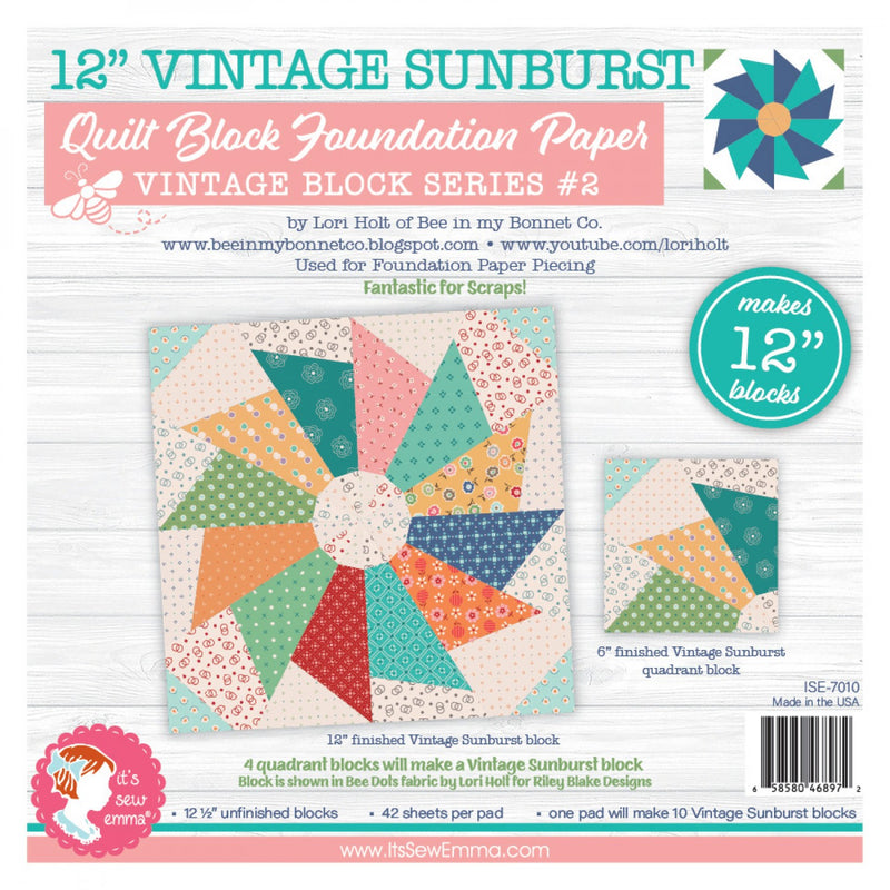 Vintage Sunburst Foundation Paper Pad - 12 Inch Blocks