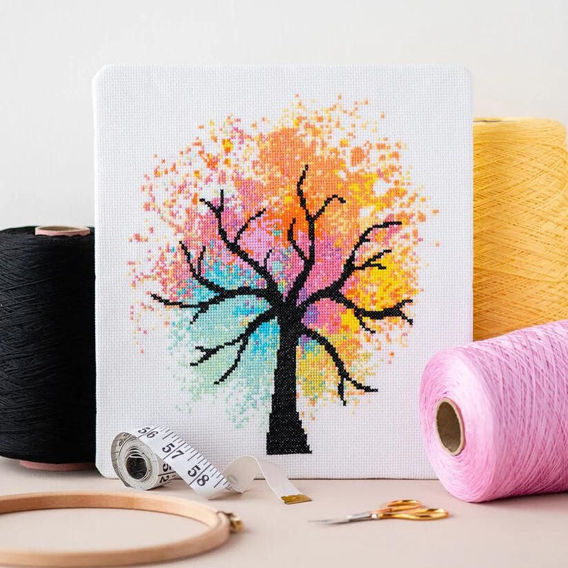 Watercolour Tree Cross Stitch Pattern