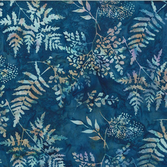 Wheat Fields Batik V2529-19 Navy by Hoffman Fabrics