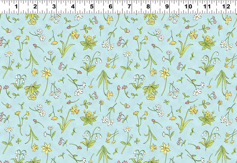 When I'm Big Y2873-32 Light Aqua Spring Flowers by Clothworks