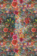 Whimsical Flower Garden 108" WW5535-130 Multi by Marlies Janssen for Hoffman Fabrics