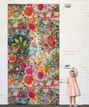 Whimsical Flower Garden 108" WW5535-130 Multi by Marlies Janssen for Hoffman Fabrics