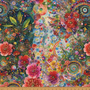 Whimsical Flower Garden W5535-130 Multi by Marlies Janssen for Hoffman Fabrics