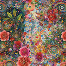 Whimsical Flower Garden W5535-130 Multi by Marlies Janssen for Hoffman Fabrics