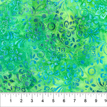 Whirlpool Batik 83200-721 Sour Apple Floral Bubbles by Banyan Batiks by Northcott