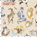 Whiskers & Paws MAS10414-E Directional Cats Cream by Hannah Dale for Maywood Studio