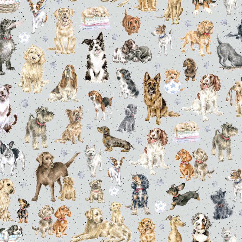 Whiskers & Paws MAS10415-K Directional Dogs Grey by Hannah Dale for Maywood Studio