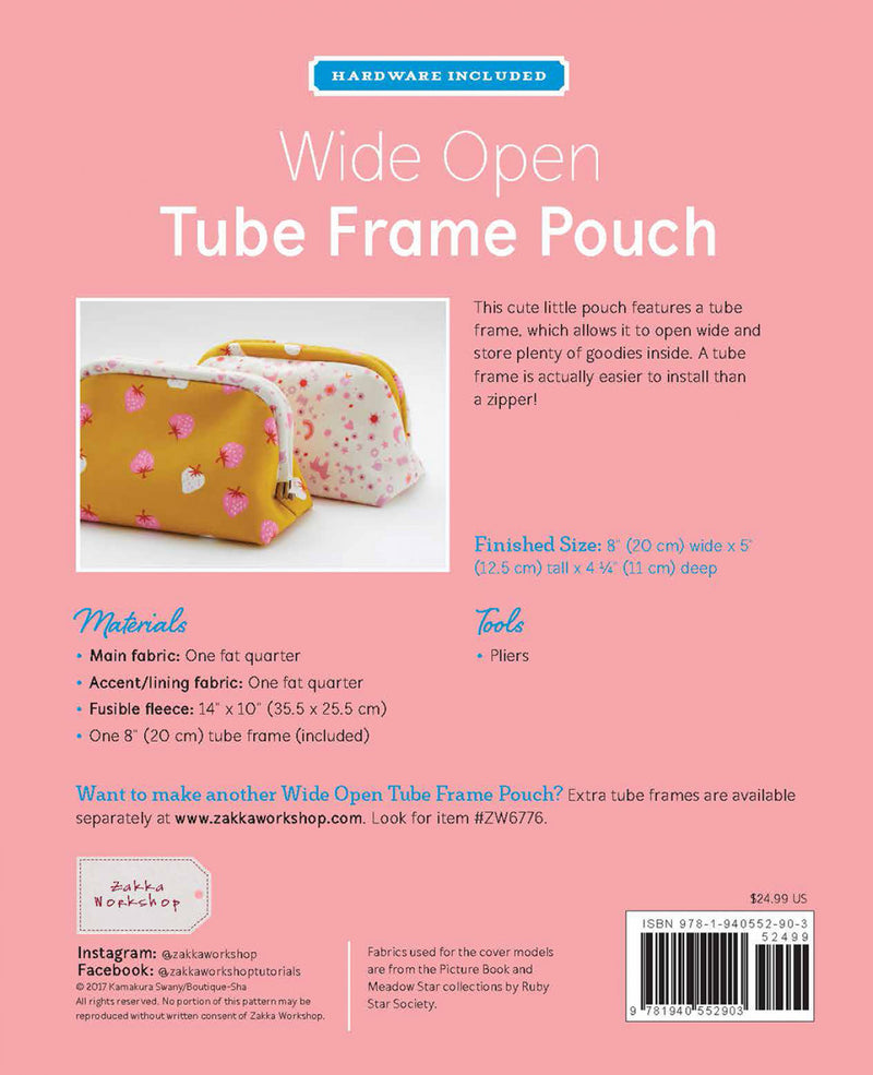 wide open tube frame pouch pattern back cover