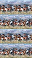 Wild and Free DP27601-42 Blue Multi Border Stripe by Rick Unger for Northcott