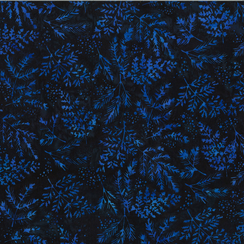 Wild Berry Jam Batik W2570-215 Black Blue by Hoffman Fabrics