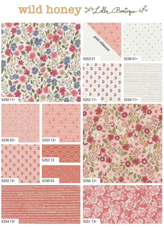 Wild Honey Fat Quarter Bundle 5250AB by Lella Boutique for Moda.