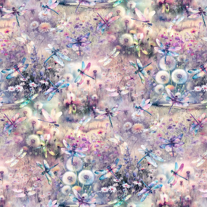 Wings Over Wildflowers X5701-229 Wisteria by Hoffman Fabrics