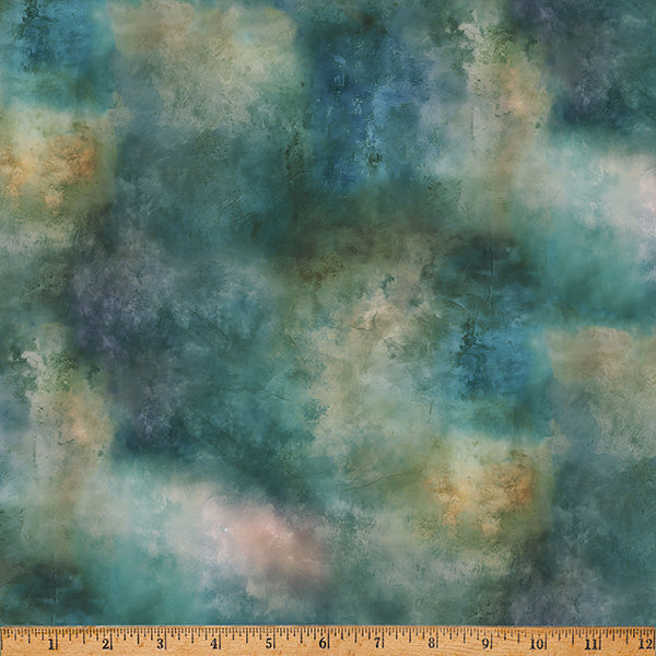 Wings Over Wildflowers X5705-581 Bluegrass by Hoffman Fabrics