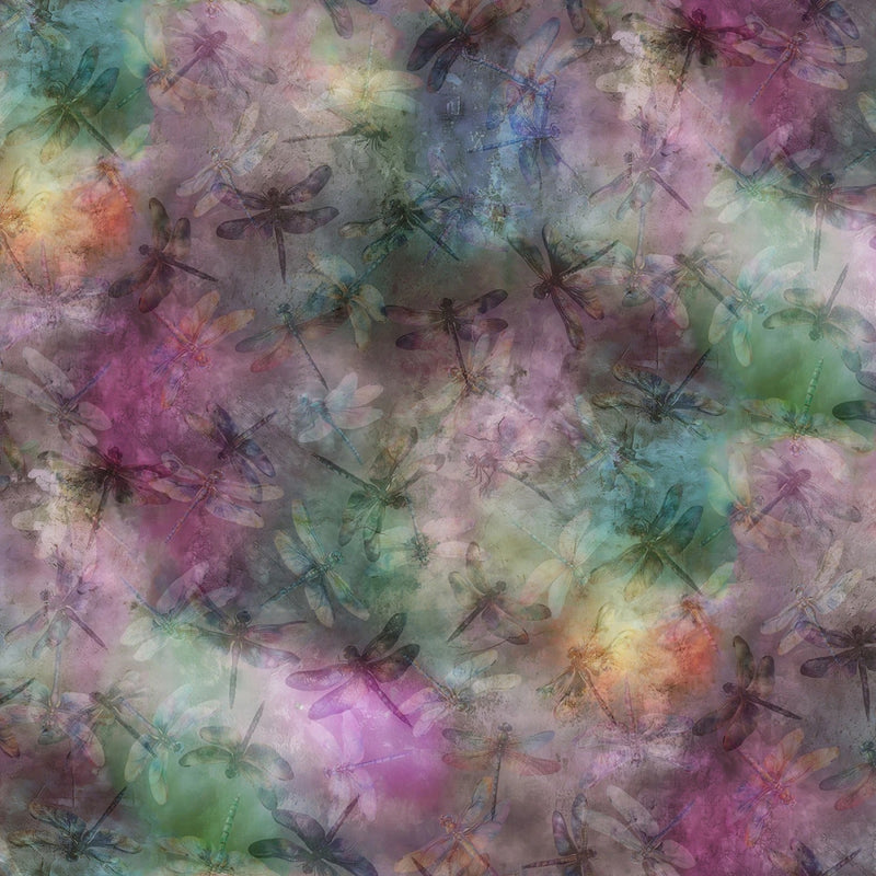 Wings Over Wildflowers X5706-324 Dragonfly by Hoffman Fabrics