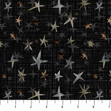 Winter Dreams 90845-99 Stars Black by Bernadett Urbanovics for FIGO Fabrics