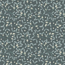Winter in Bluebell Wood Flannel F43.3 Mistletoe on dark grey blue by Lewis & Irene