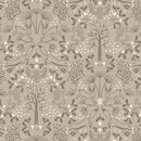 Winter in Bluebell Wood Flannel F44.3 Winter wood animals on cappuccino by Lewis & Irene