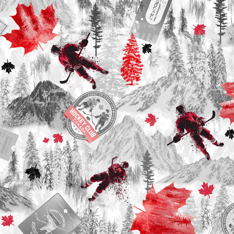 Winter on Ice 53744-1 Snow National Champions by Whistler Studios for Windham Fabrics