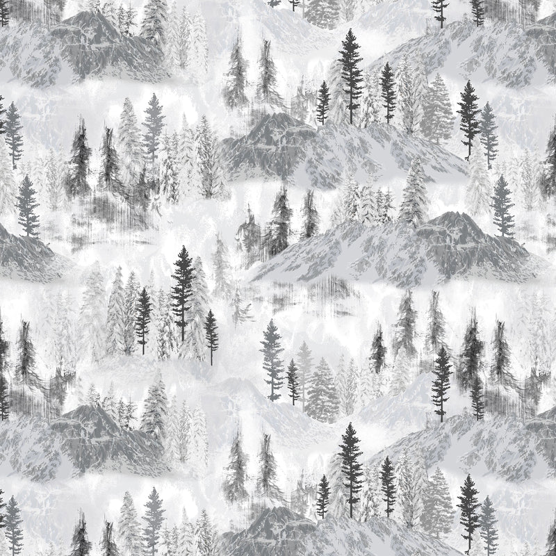 Winter on Ice 53745-1 Snow Winterscape by Whistler Studios for Windham Fabrics