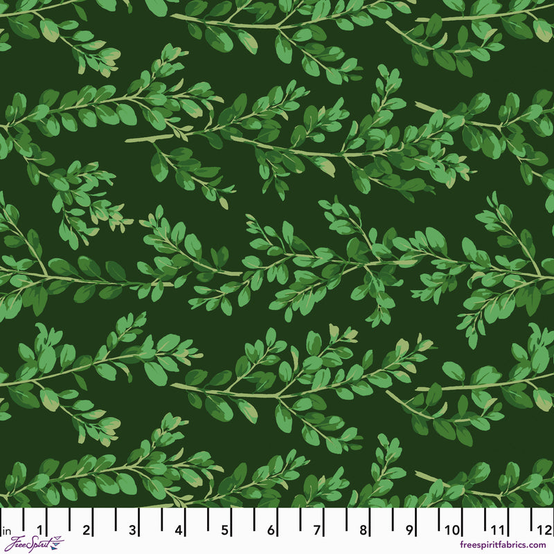 Winterberry PWMN036.DARKGREEN Boxwood by Martha Negley for FreeSpirit