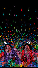 Wisdom, an Elder Couple JW-0002D Black Single Border by Jerry Whitehead for International Textiles