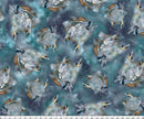 Wolf Song 29011-Q Teal Wolves Vignette by Carol Cavalaris for QT Fabrics
