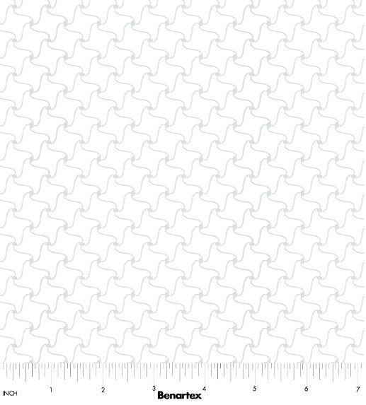 Xanadu 16159-09 Modern Basket Weave White by Ann Lauer for Benartex