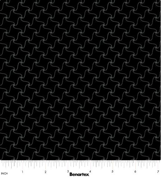 Xanadu 16159-12 Modern Basket Weave Black by Ann Lauer for Benartex