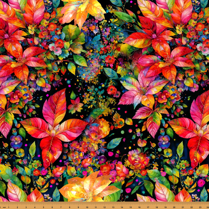 Yuletide Blooms X5550-181 Rainbow by Marlies Janssen for Hoffman Fabrics