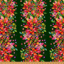 Yuletide Blooms X5554-60 Hunter by Marlies Janssen for Hoffman Fabrics