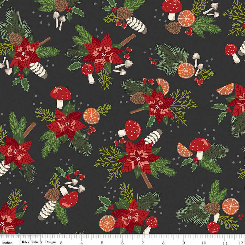 Yuletide Forest C13540-CHARCOAL Main by Katherine Lenius for Riley Blake Designs