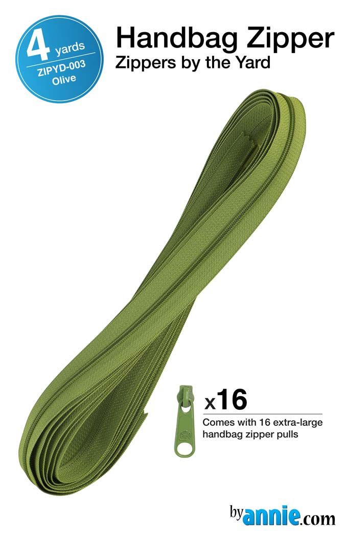By Annie Zippers by the Yard in Olive