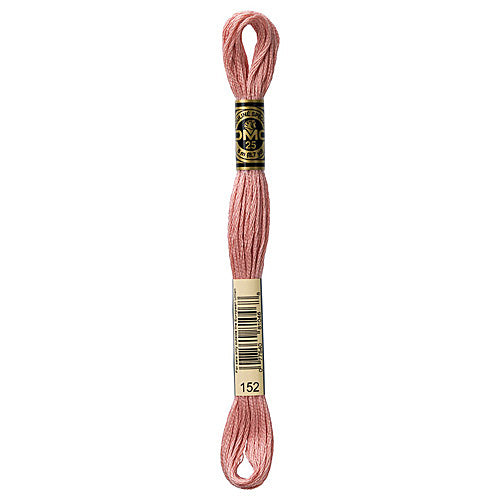 DMC Floss,Size 25, 8.7 yards per skein - 152 Medium Light Shell Pink