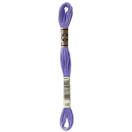 DMC Floss,Size 25, 8.7 yards per skein - 155 Medium Dark Blue Violet