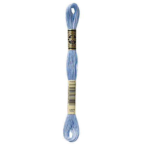 DMC Floss,Size 25, 8.7 yards per skein - 157 Very Light Cornflower Blue