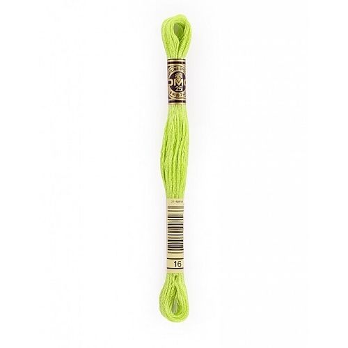 DMC Floss,Size 25, 8.7 yards per skein - 16 Light Chartreuse