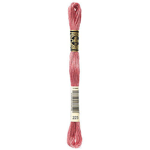 DMC Floss,Size 25, 8.7 yards per skein - 223 Light Shell Pink