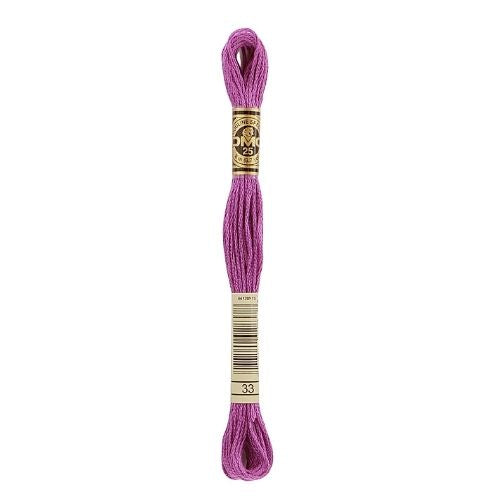 DMC Floss,Size 25, 8.7 yards per skein - 33 Fuchsia