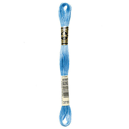 DMC Floss,Size 25, 8.7 yards per skein - 3755 Bright Blue