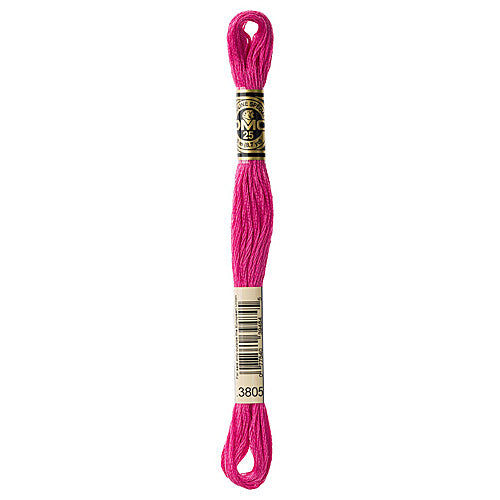 DMC Floss,Size 25, 8.7 yards per skein - 3805 Cyclamen Pink