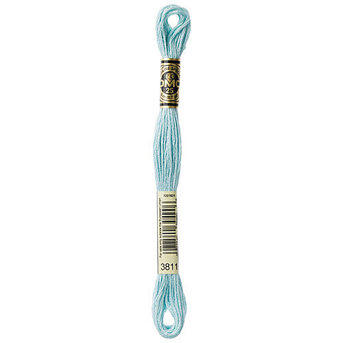 DMC Floss,Size 25, 8.7 yards per skein - 3811 Very Light Turquoise