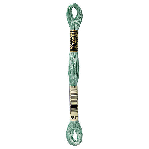 DMC Floss,Size 25, 8.7 yards per skein - 3817 Light Celadon Green