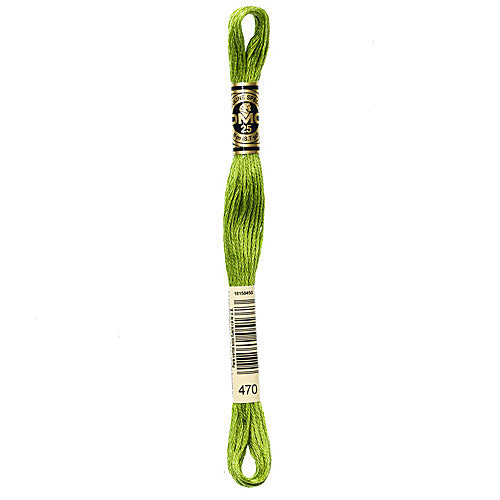 DMC Floss,Size 25, 8.7 yards per skein - 470 Light Avocado Green