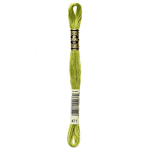 DMC Floss,Size 25, 8.7 yards per skein - 471 Very Light Avocado Green