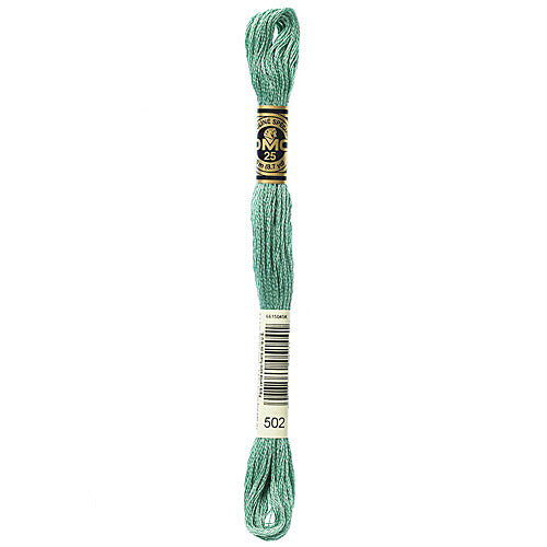 DMC Floss,Size 25, 8.7 yards per skein - 502 Blue Green