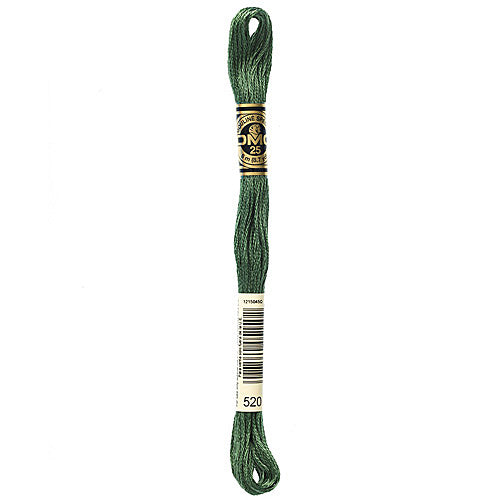 DMC Floss,Size 25, 8.7 yards per skein - 520 Dark Fern Green