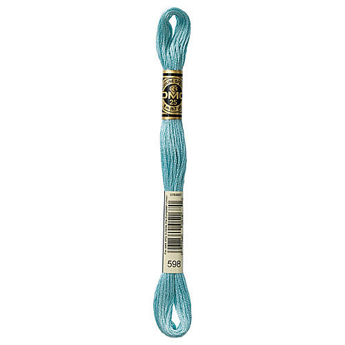 DMC Floss,Size 25, 8.7 yards per skein - 598 Light Turquoise